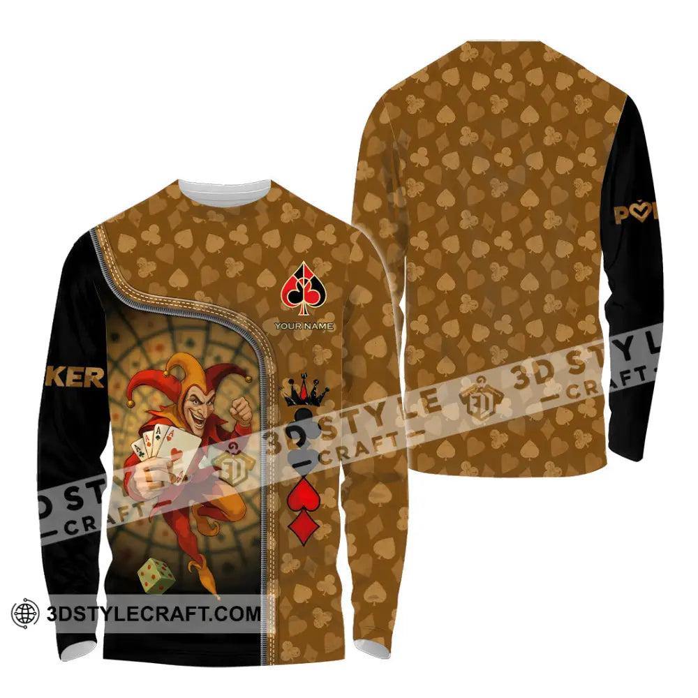 Unisex Shirt - Custom Poker Lover Shirt Poker Player Long Sleeve Shirt / S T-shirt