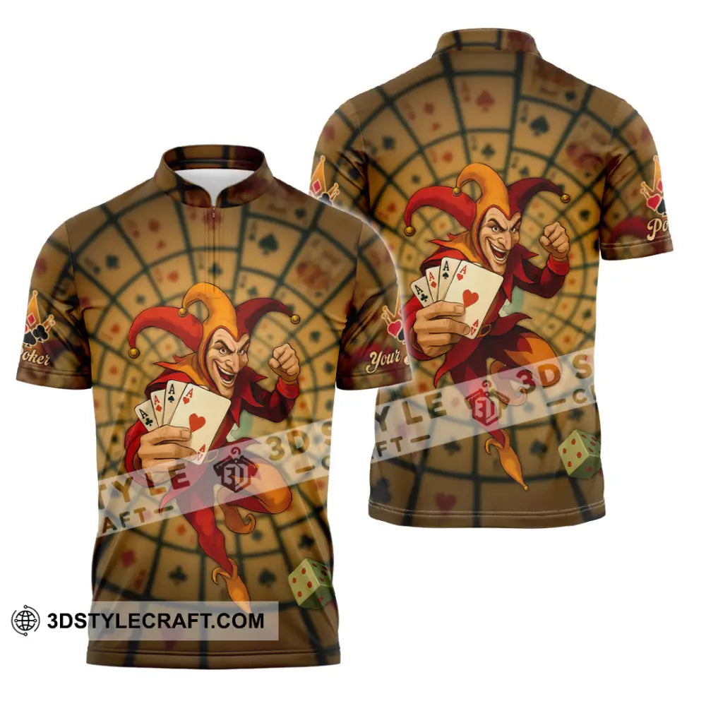Unisex Shirt - Custom Poker Lover Shirt Poker Player Zipper Polo Shirt / S T-shirt