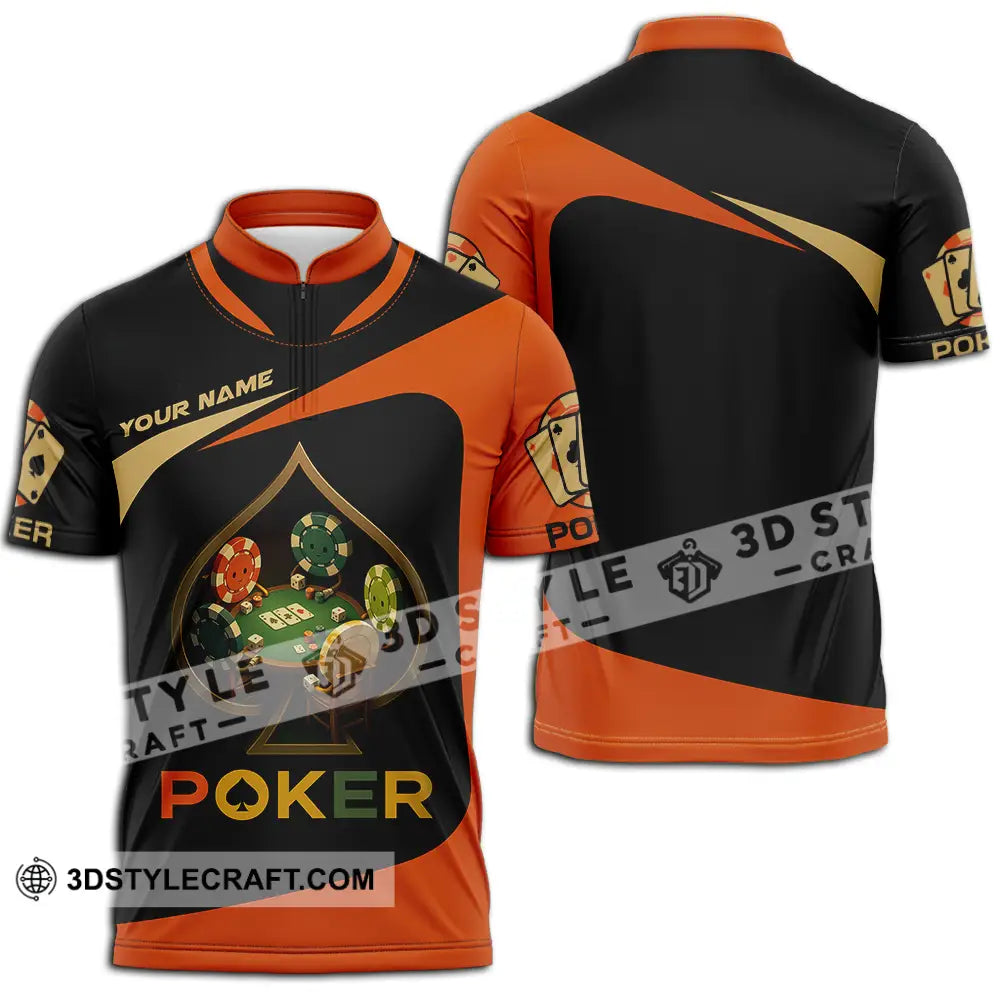 Unisex Shirt - Custom Poker Shirt Zipper Polo Shirt / S T-shirt