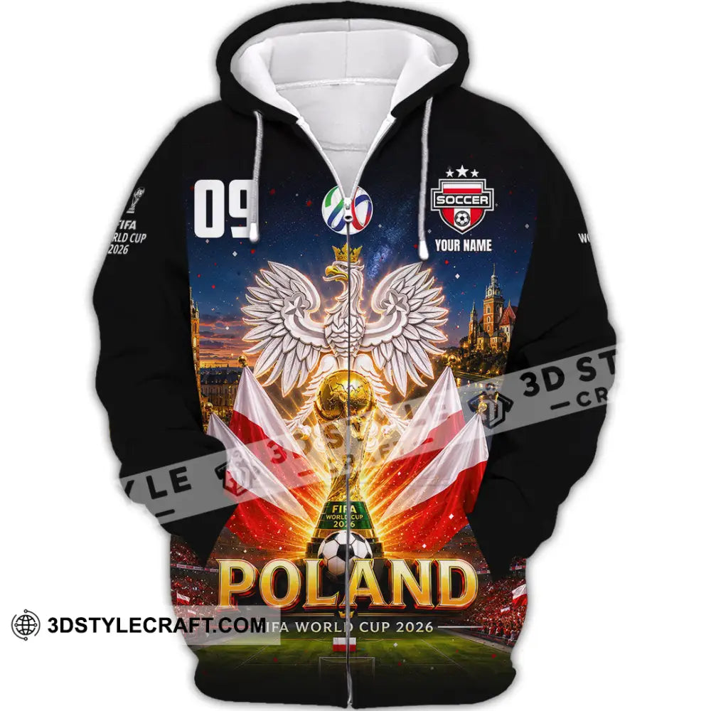 Unisex Shirt - Custom Poland World Cup 2026 Shirt - Zipper Hoodie / S - T-shirt