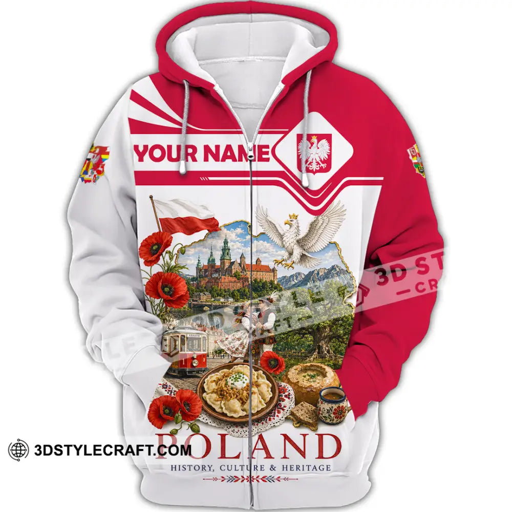 Unisex Shirt - Custom Poland Shirt - Zipper Hoodie / S - T-shirt
