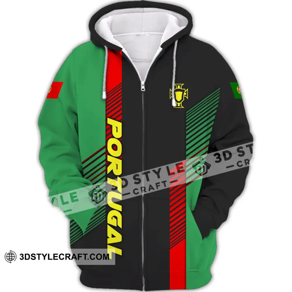 Unisex Shirt - Custom Portugal Name Logo Zipper Hoodie / S T-Shirt