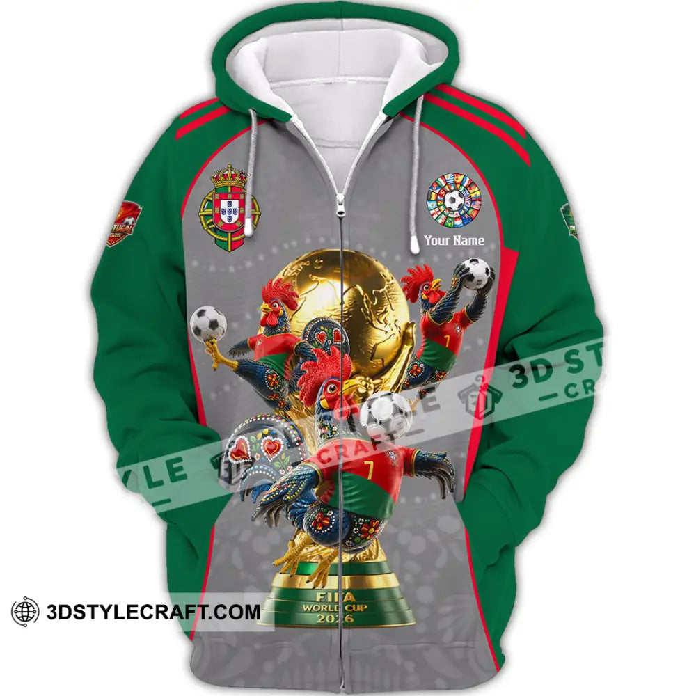 Unisex Shirt - Custom Portugal World Cup 2026 Shirt - Zipper Hoodie / S - T-shirt