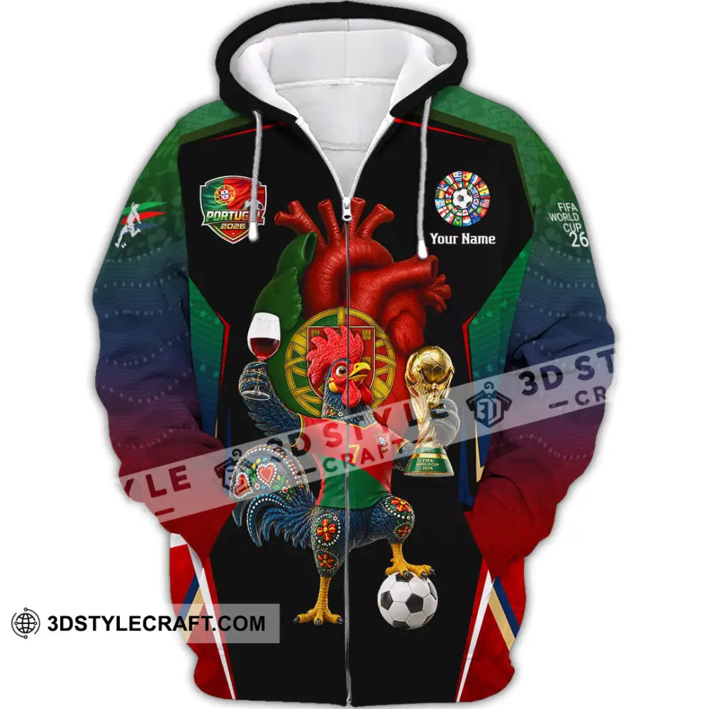 Unisex Shirt - Custom Portugal World Cup 2026 Shirt - Zipper Hoodie / S - T-shirt