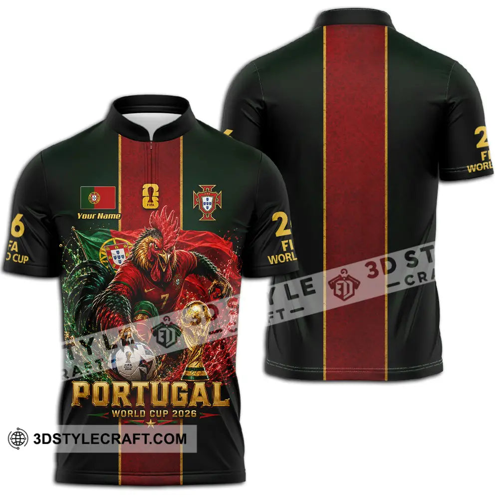 Unisex Shirt - Custom Portugal World Cup 2026 Shirt - Zipper Polo Shirt / S - T-shirt