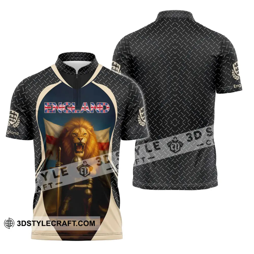 Unisex Shirt - Custom Proud England Shirt Zipper Polo Shirt / S T-shirt