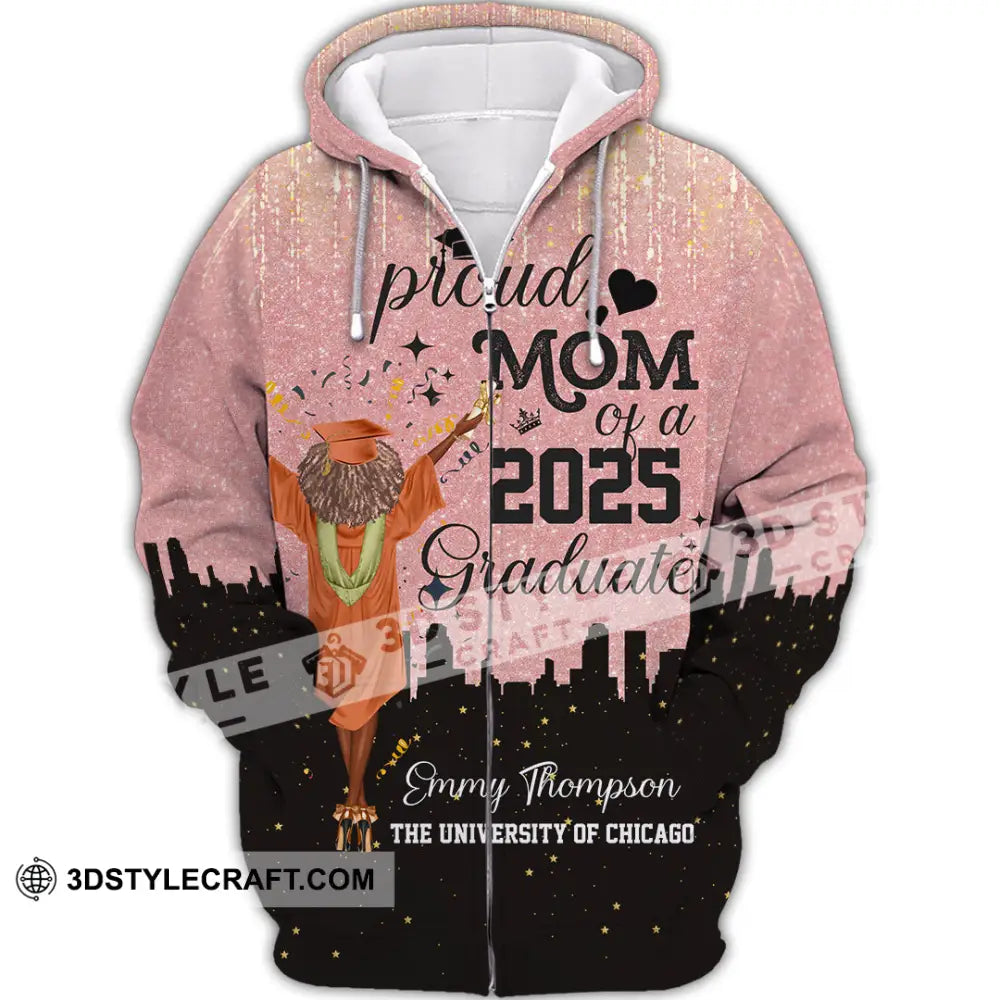 Unisex Shirt - Custom Shirt Proud Mom Of A 2025 Graduate Zipper Hoodie / S T-shirt