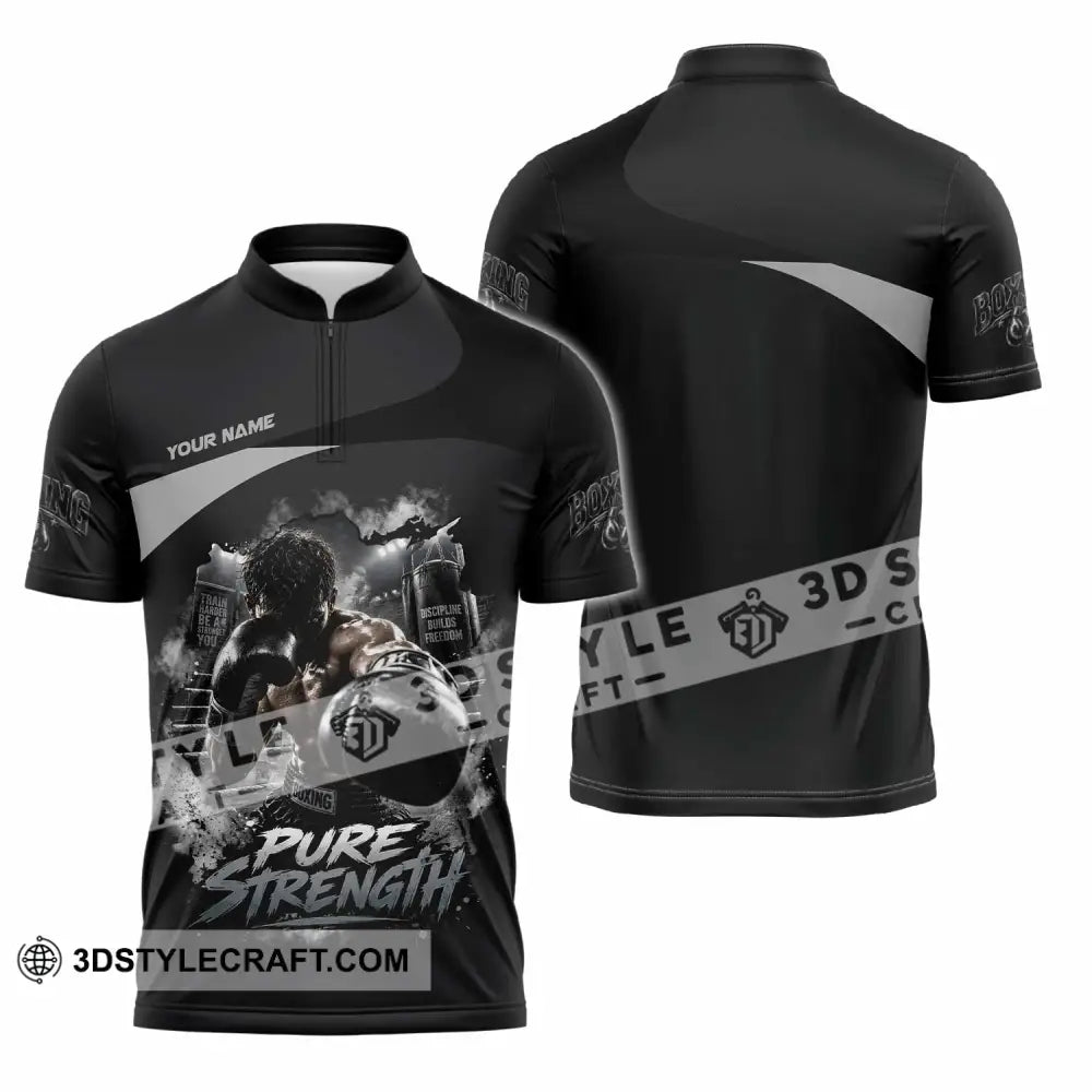 Unisex Shirt - Custom Pure Strength Shirt - Zipper Polo Shirt / S - T-shirt