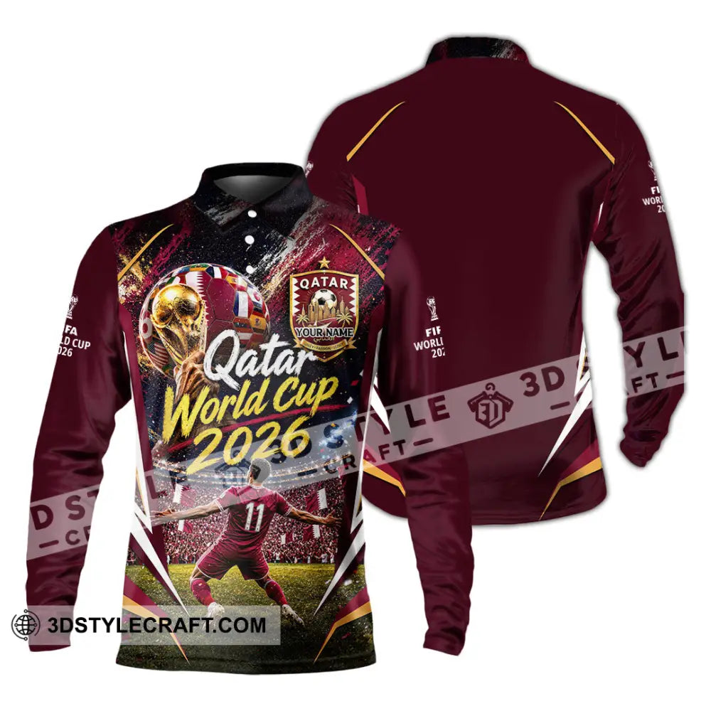 Unisex Shirt - Custom Qatar World Cup 2026 Shirt - Long Sleeve Polo / S - T-shirt