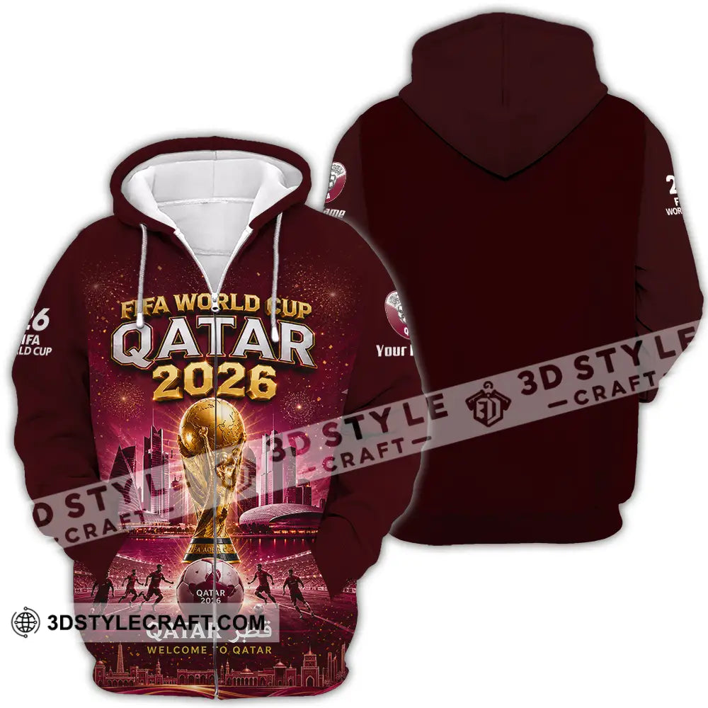 Unisex Shirt - Custom Qatar World Cup 2026 Shirt - Zipper Hoodie / S - T-shirt