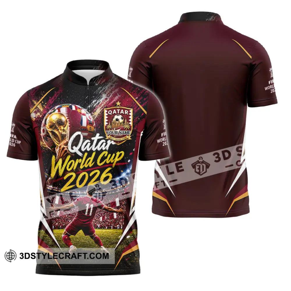 Unisex Shirt - Custom Qatar World Cup 2026 Shirt - Zipper Polo Shirt / S - T-shirt