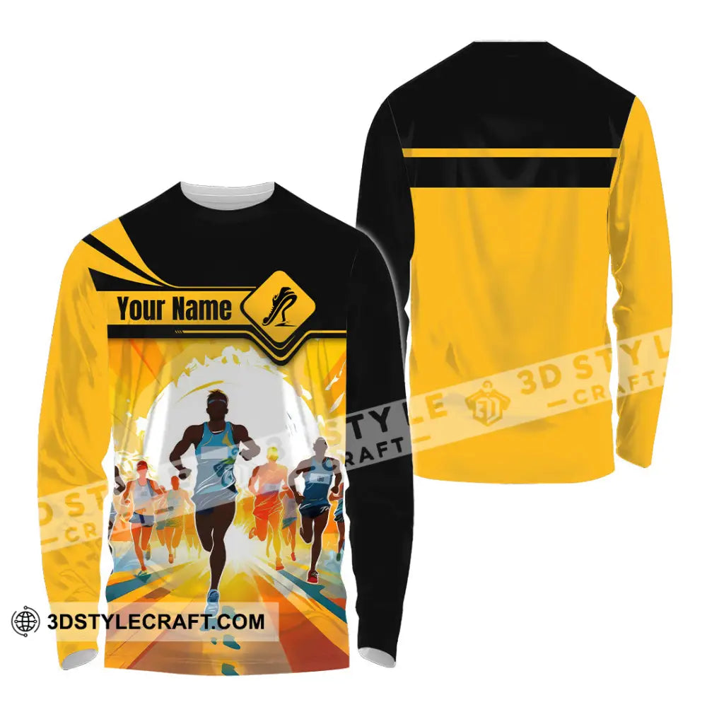 Unisex Shirt - Custom Ready To Run Love Marathon Running Shirt Long Sleeve Shirt / S T-shirt