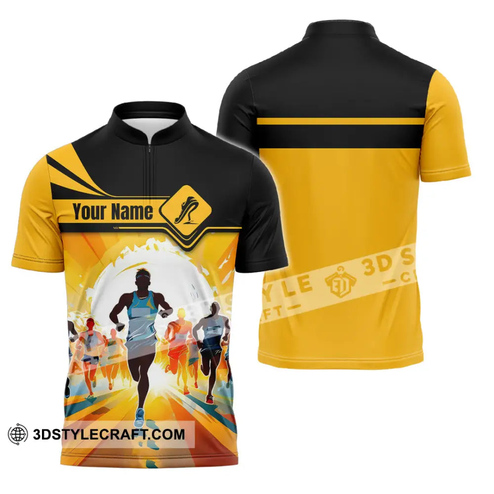 Unisex Shirt - Custom Ready To Run Love Marathon Running Shirt Zipper Polo Shirt / S T-shirt