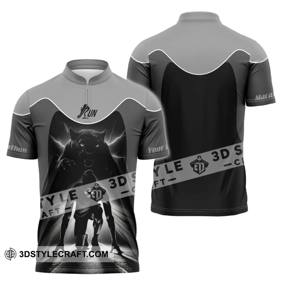 Unisex Shirt - Custom Ready To Run Love Running Shirt Zipper Polo Shirt / S T-shirt