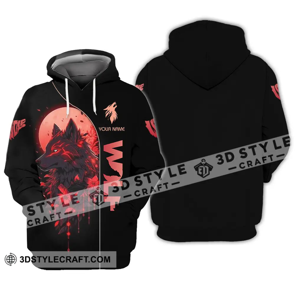Unisex Shirt - Custom Red Wolf 3D Shirt Hoodie / S T-shirt
