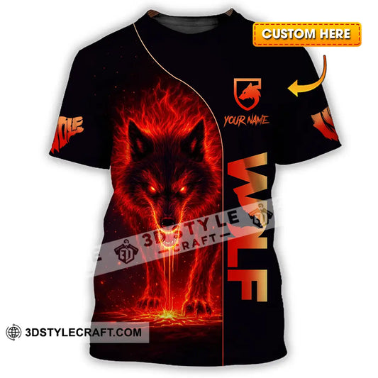 Unisex Shirt - Custom Red Wolf 3D Shirt T-shirt