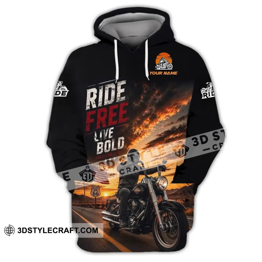 Unisex Shirt - Custom Ride Free Live Bold Shirt - Hoodie / S - T-shirt