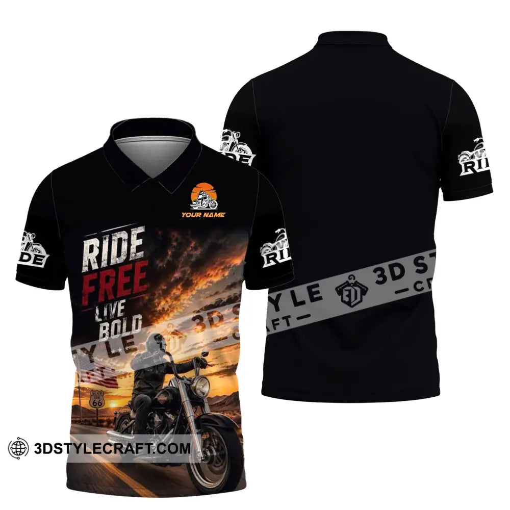 Unisex Shirt - Custom Ride Free Live Bold Shirt - Polo Shirt / S - T-shirt