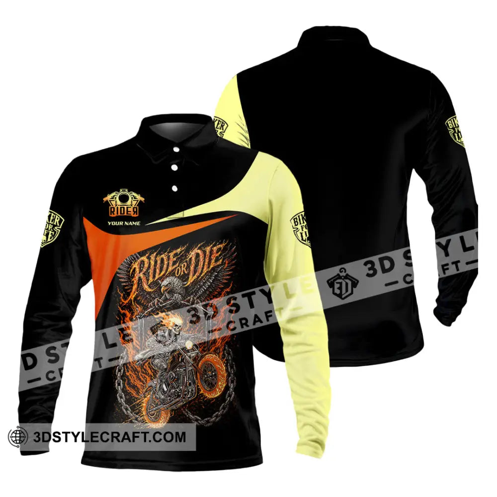 Unisex Shirt - Custom Ride Or Die 3D Shirt - Long Sleeve Polo / S - T-shirt