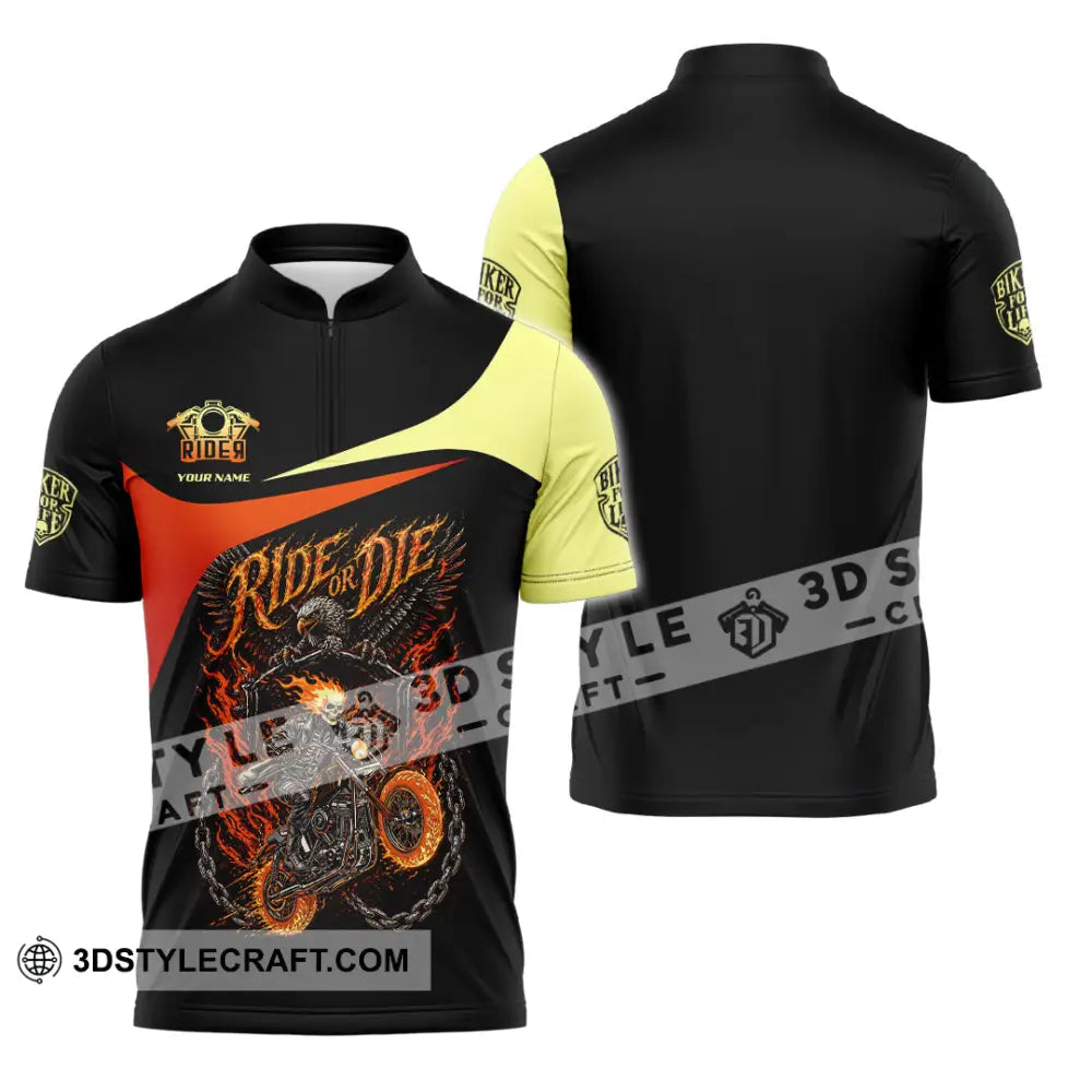 Unisex Shirt - Custom Ride Or Die 3D Shirt - Zipper Polo Shirt / S - T-shirt