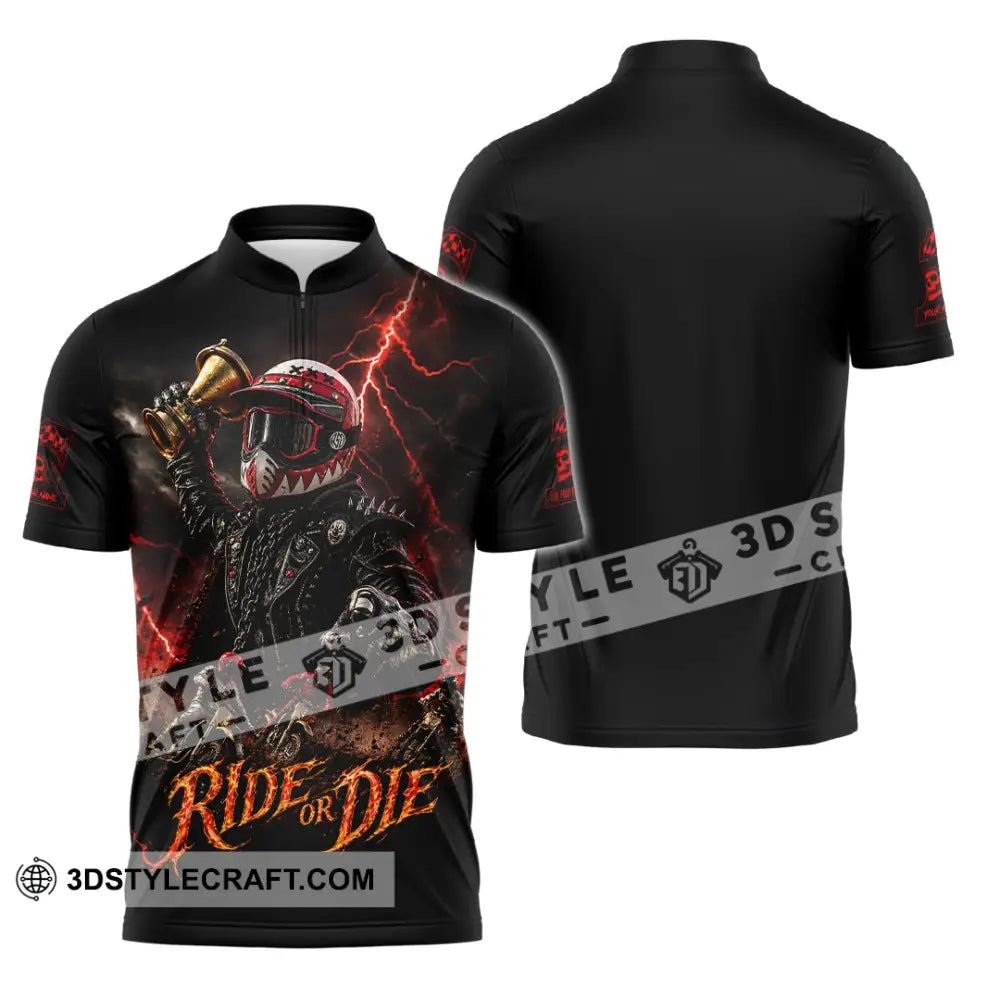 Unisex Shirt - Custom Ride Or Die Shirt - Zipper Polo Shirt / S - T-shirt