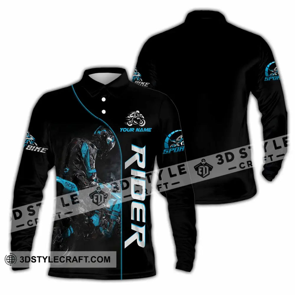 Unisex Shirt - Custom Rider 3D Shirt Long Sleeve Polo / S T-shirt