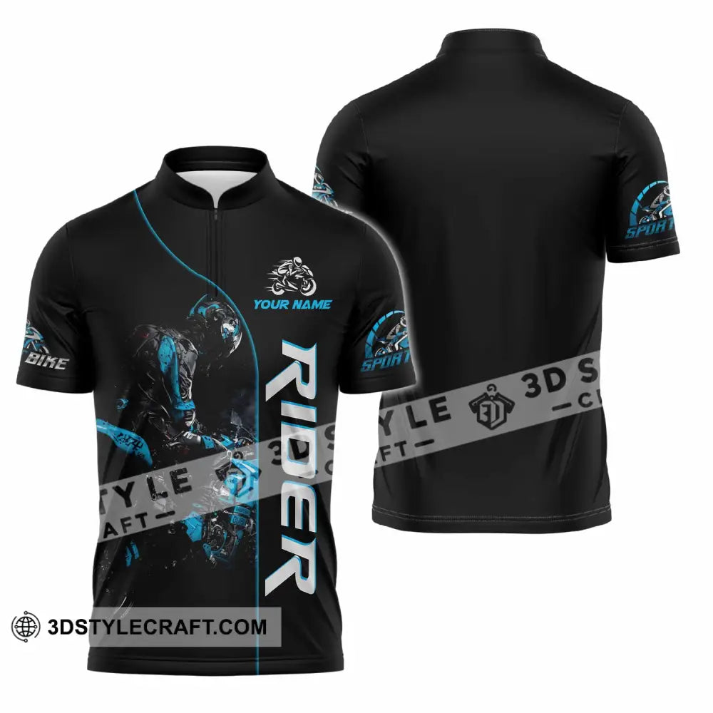 Unisex Shirt - Custom Rider 3D Shirt Zipper Polo Shirt / S T-shirt