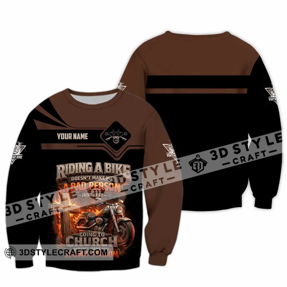 Unisex Shirt - Custom Riding A Bike 3D Shirt Long Sleeve / S T-shirt