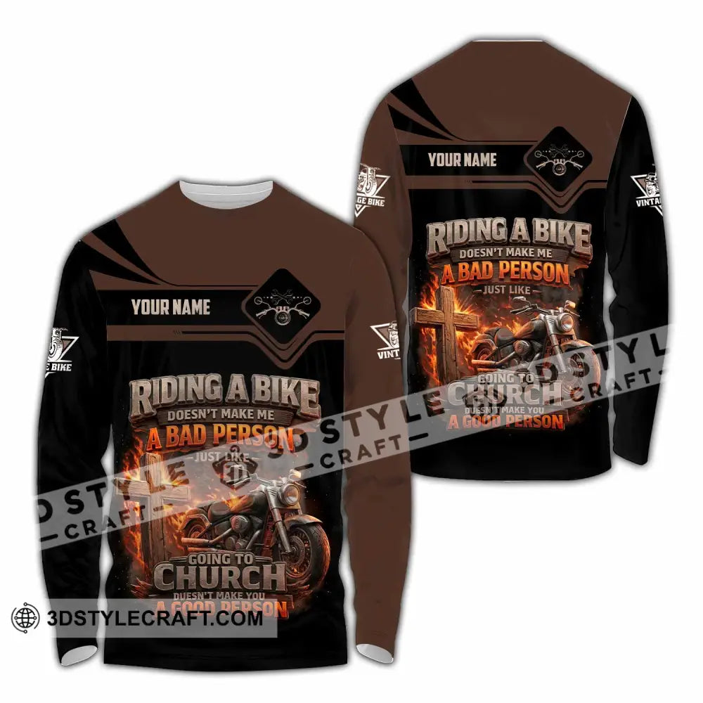 Unisex Shirt - Custom Riding A Bike 3D Shirt Long Sleeve Shirt / S T-shirt