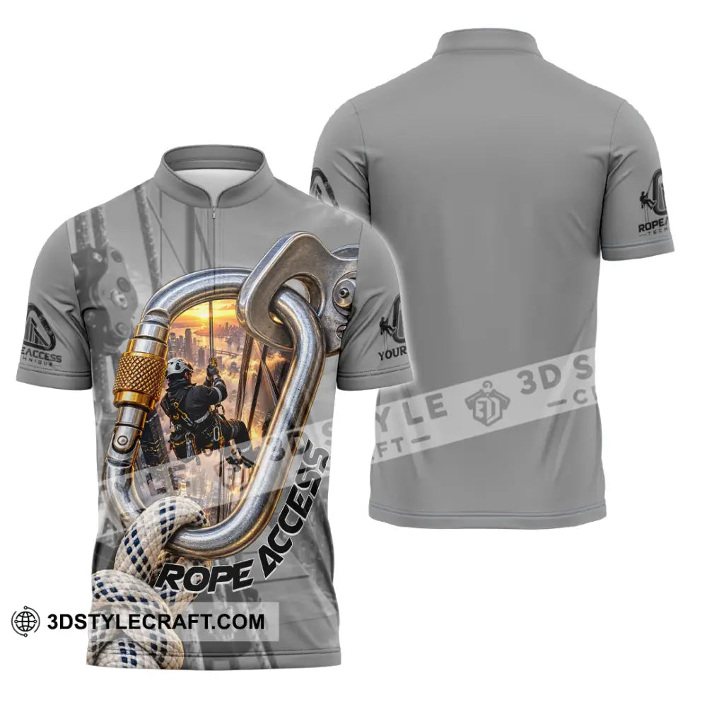 Unisex Shirt - Custom Rope Access Technician Shirt - Zipper Polo Shirt / S - T-shirt