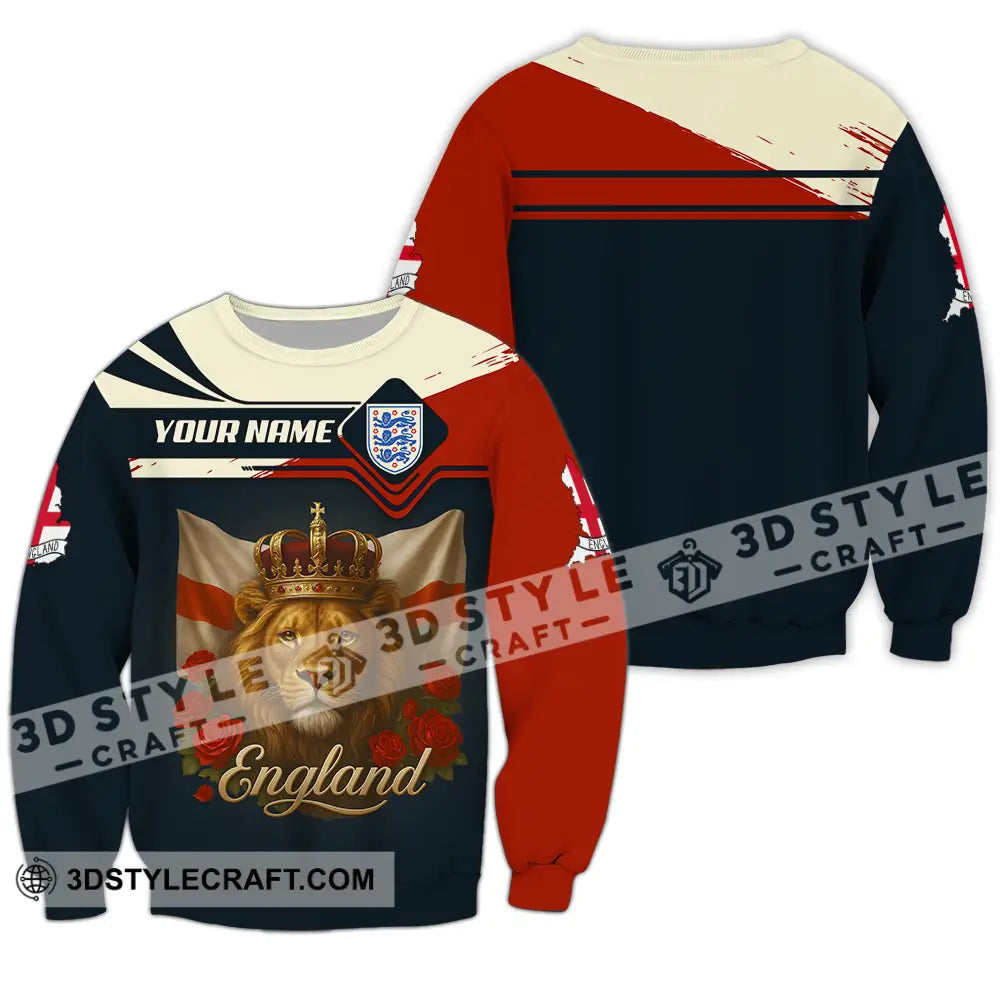 Unisex Shirt - Custom Rose And Lion England Shirt Long Sleeve / S T-shirt