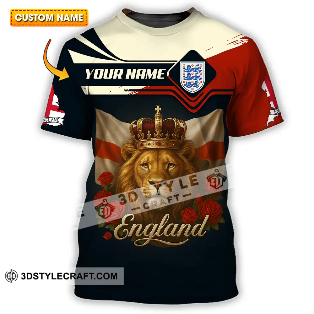 Unisex Shirt - Custom Rose And Lion England Shirt T-shirt