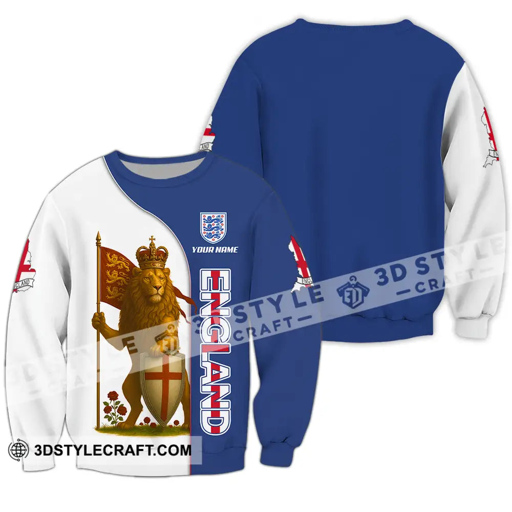 Unisex Shirt - Custom Rose And Lion King England Shirt Long Sleeve / S T-shirt