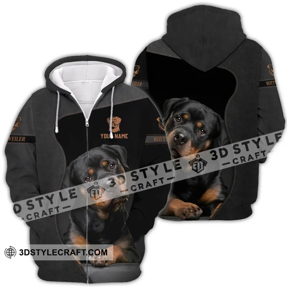 Unisex Shirt - Custom Rottweiler Dog Lover Shirt Zipper Hoodie / S T-shirt