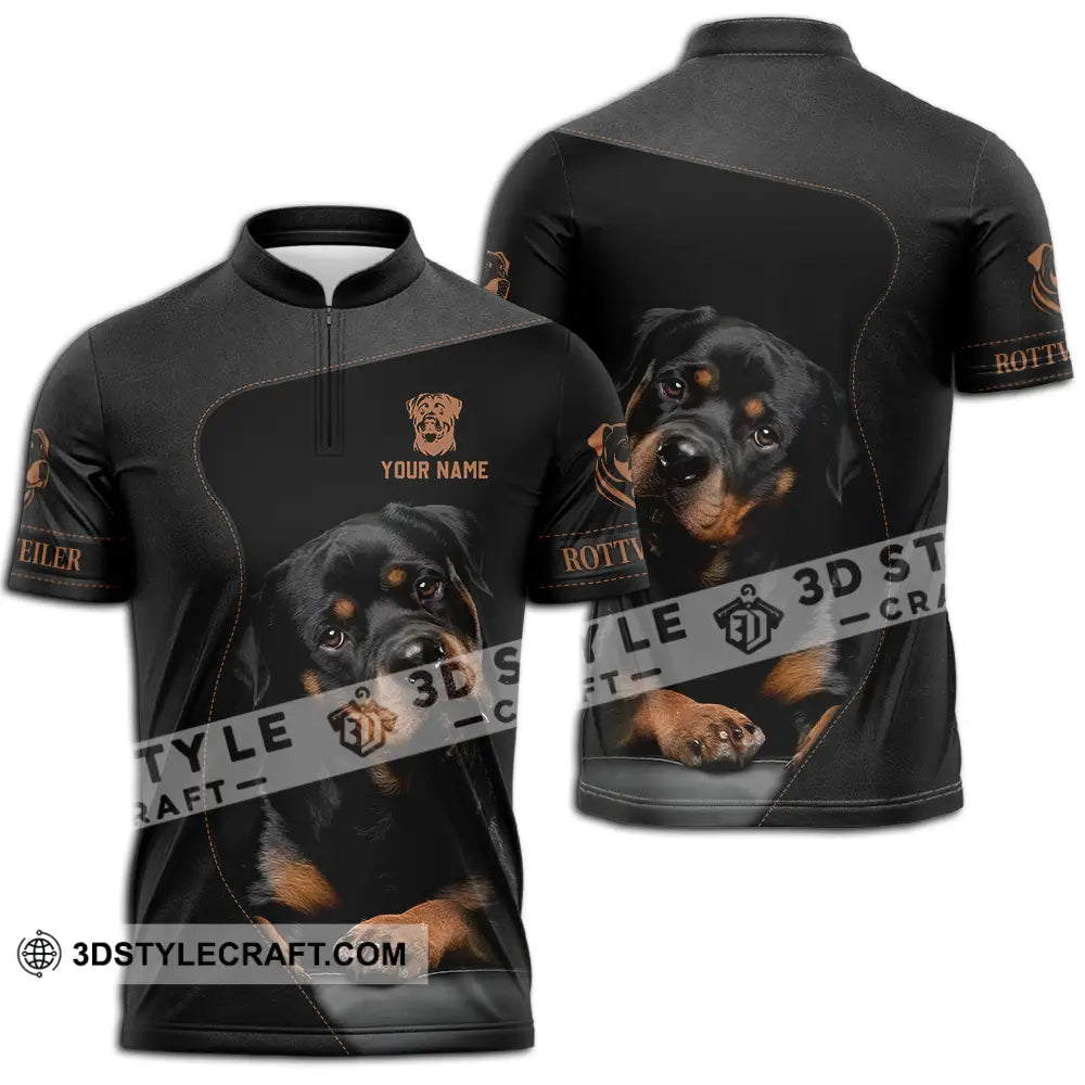 Unisex Shirt - Custom Rottweiler Dog Lover Shirt Zipper Polo Shirt / S T-shirt