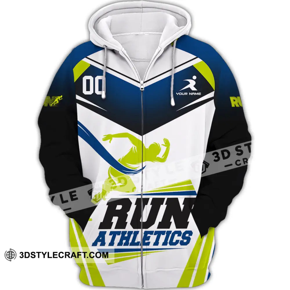 Unisex Shirt - Custom Run Athletics 3D Shirt Zipper Hoodie / S T-shirt