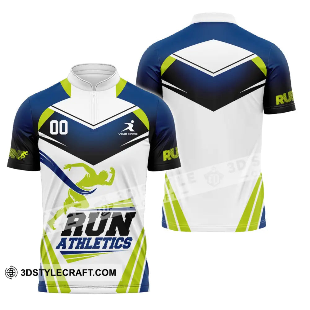 Unisex Shirt - Custom Run Athletics 3D Shirt Zipper Polo Shirt / S T-shirt