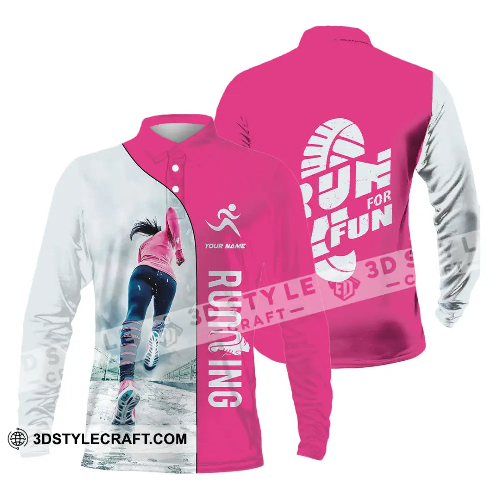 Unisex Shirt - Custom Run For Fun Running Lover Sport Shirt Long Sleeve Polo / S T-shirt