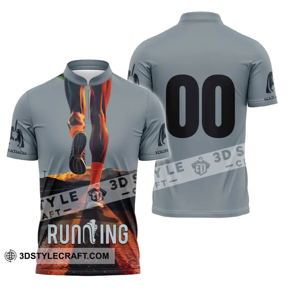 Unisex Shirt - Custom Run For Fun Running Lover Sport Shirt Zipper Polo Shirt / S T-shirt
