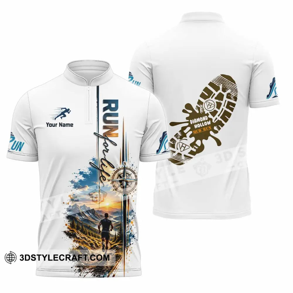 Unisex Shirt - Custom Run For Life Shirt - Zipper Polo Shirt / S - T-shirt
