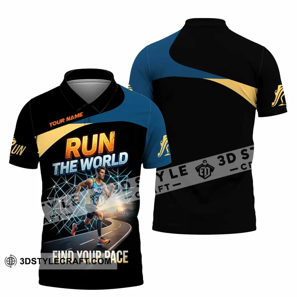 Unisex Shirt - Custom Run The World Find Your Pace Shirt - Polo Shirt / S - T-shirt