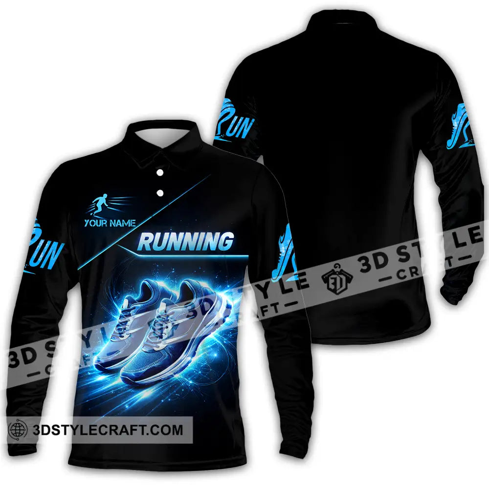 Unisex Shirt - Custom Running 3D Shirt - Long Sleeve Polo / S - T-shirt