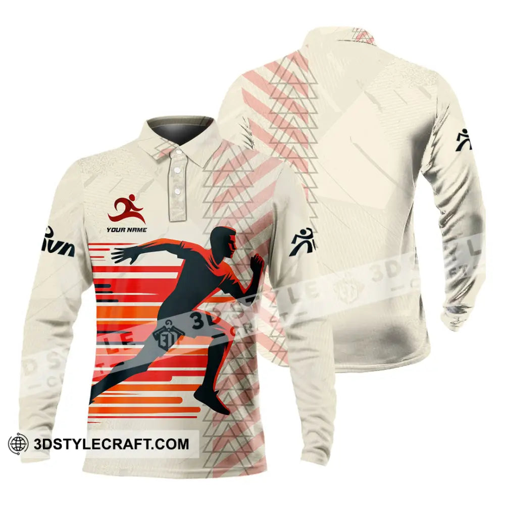 Unisex Shirt - Custom Running 3D Shirt Long Sleeve Polo / S T-shirt