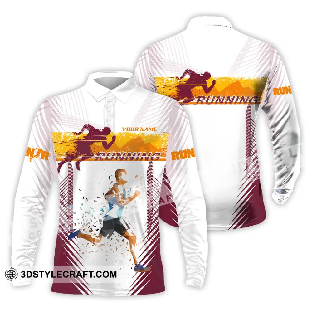 Unisex Shirt - Custom Running 3D Shirt Long Sleeve Polo / S T-shirt