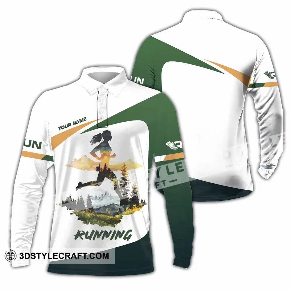 Unisex Shirt - Custom Running 3D Shirt Long Sleeve Polo / S T-shirt
