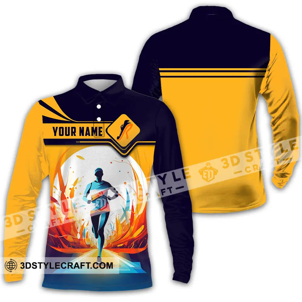 Unisex Shirt - Custom Running 3D Shirt Long Sleeve Polo / S T-shirt