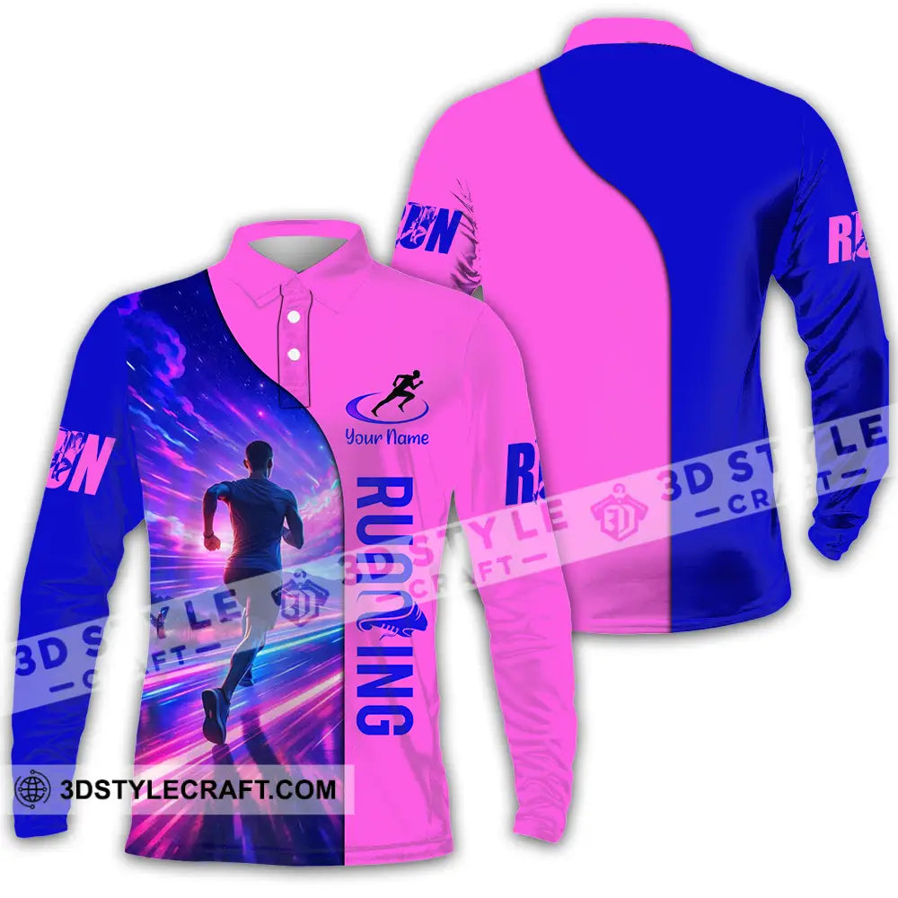 Unisex Shirt - Custom Running 3D Shirt Long Sleeve Polo / S T-shirt