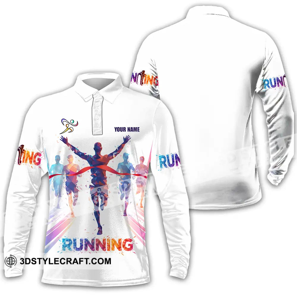 Unisex Shirt - Custom Running 3D Shirt Long Sleeve Polo / S T-shirt