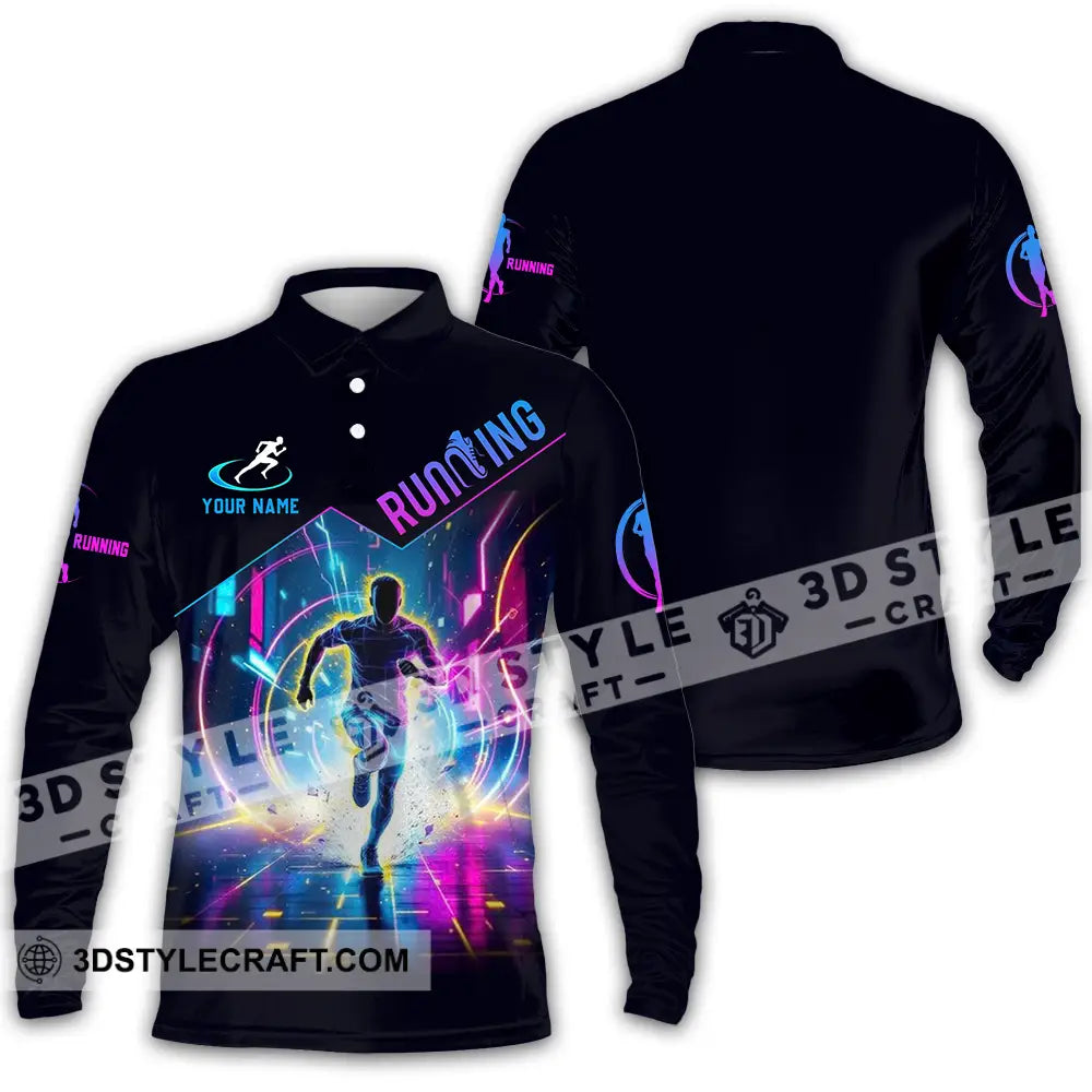 Unisex Shirt - Custom Running 3D Shirt Long Sleeve Polo / S T-shirt