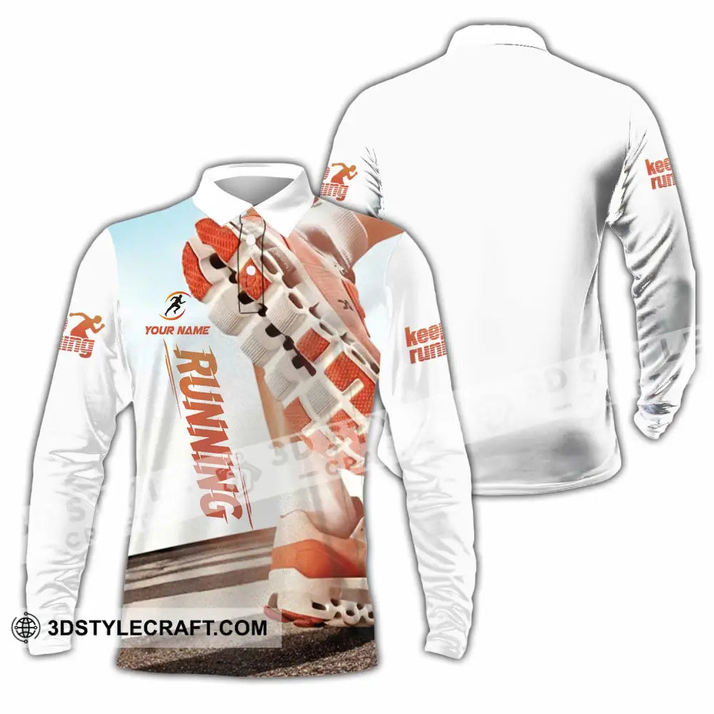 Unisex Shirt - Custom Running 3D Shirt Long Sleeve Polo / S T-shirt